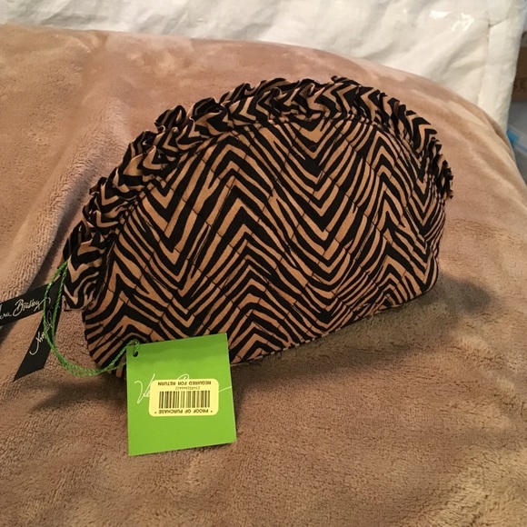 Vera Bradley Handbags - NWT! Ruffle Cosmetic Bag in Zebra!