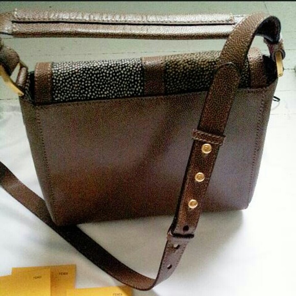 Brand New Fendi Leather Calf Hair Color Block 'Anna' Bag - Picture 2 of 4