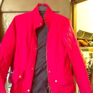 Barbour red down jacket