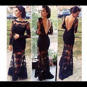 Low back lace maxi dress
