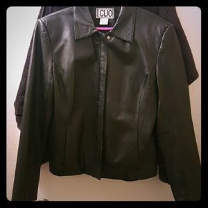 Black leather jacket