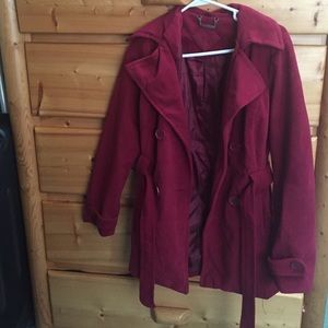 Beautiful red pea coat