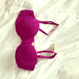 PINK bra, medium padded push up, lace