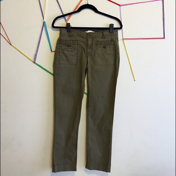 HEI HEI olive green slim cargo pants