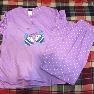 Love bug lavender pajamas set