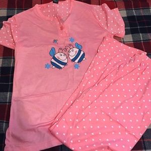 Love bugs peach PJ set