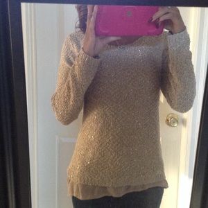 Sequin gold sweater top