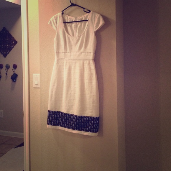 White with black lace dress