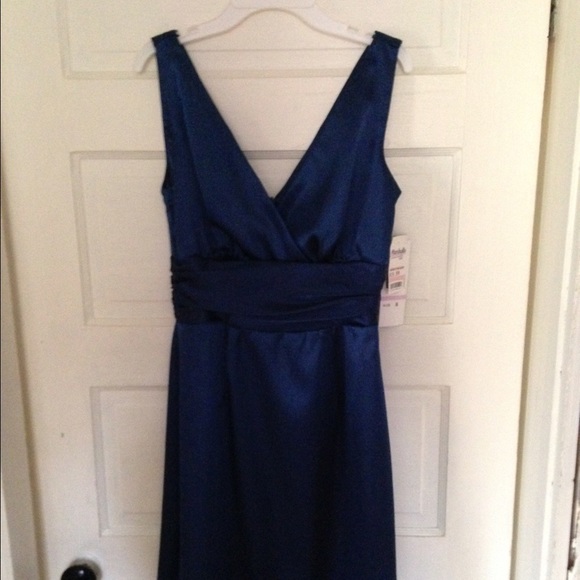 Blue satin dress