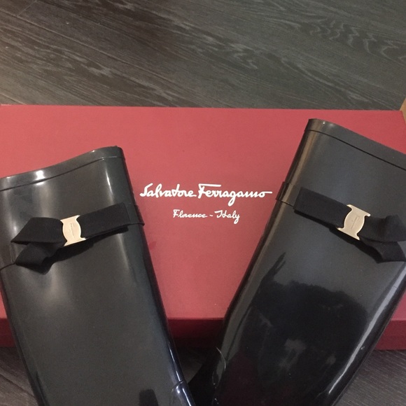 SOLD - Salvatore Ferragamo Tall Rain Boots - Picture 4 of 7