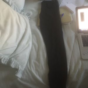 Leggings with leather and zipper at bottom