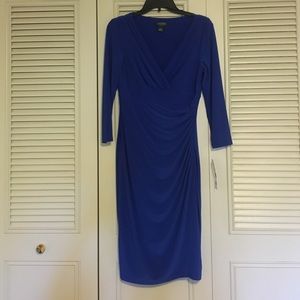 3/4 length sleeve royal blue Lauren dress size 4