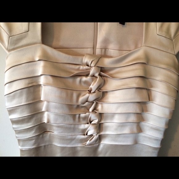 JAX: Satin Capsleeve Tucked Front Dress - Picture 2 of 3