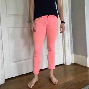 J Crew toothpick ankle Jean in neon