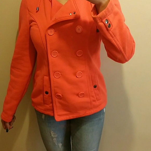 Orange peacoat