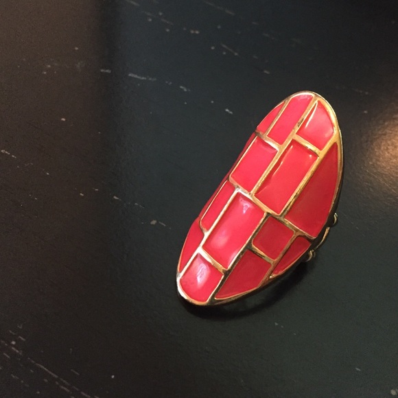 Hot Pink and Gold Ring