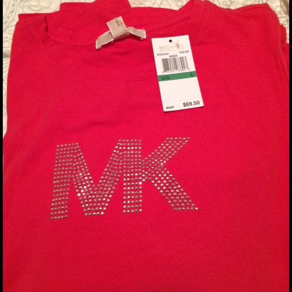 NWT MICHAEL Michael Kors True Red LS Top