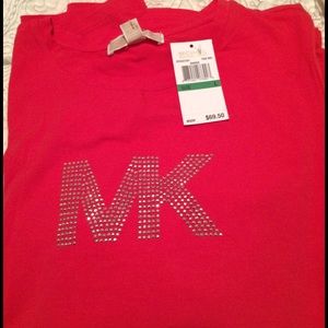 NWT MICHAEL Michael Kors True Red LS Top