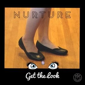 Nurture Black Leather Flats