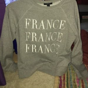 "France France France" pull over sweater