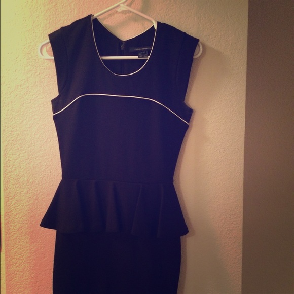 Black french connection peplum mini dress