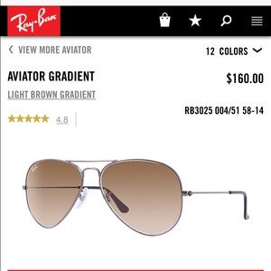 Authentic Ray-Ban Aviator Sunglasses