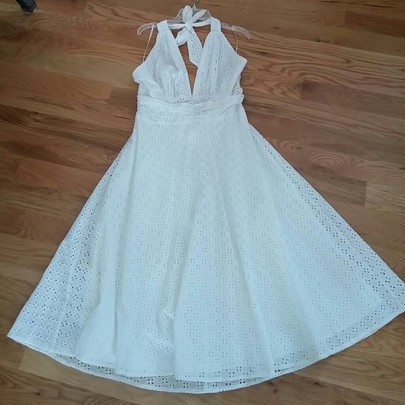 Halter style eyelet dress