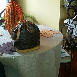 Louis Vuitton...aged signs around bottom of bag