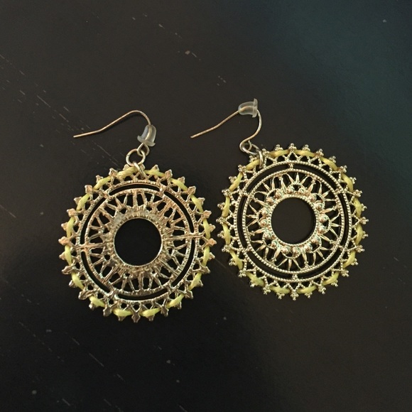 Yellow and Gold Earrings