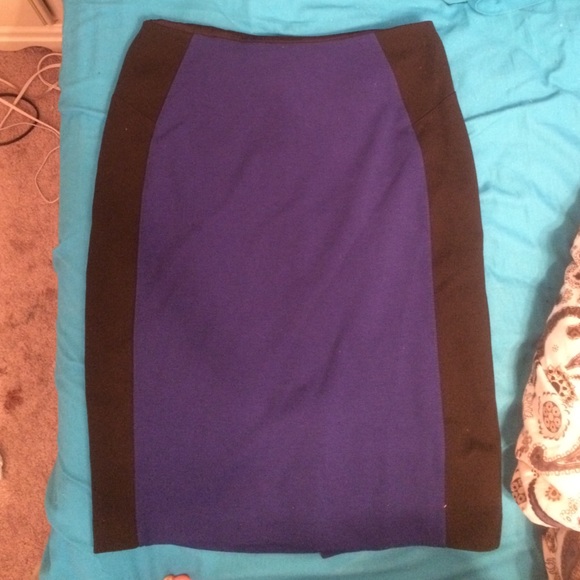 Blue and black skirt.