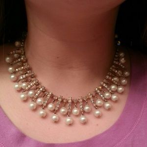 Vintage Pearl and Rhinestone Necklace
