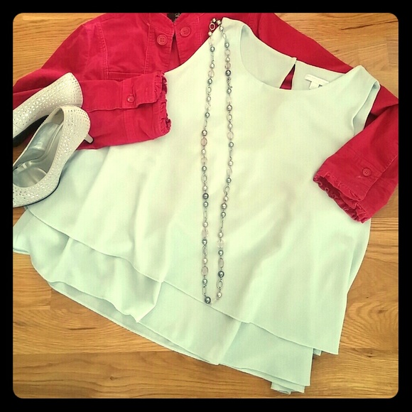 Soft blue sleeveless top