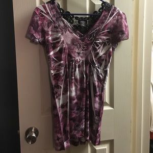 Lace embellished shirt