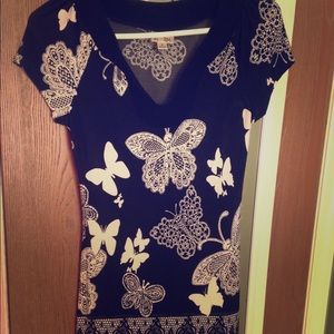 Butterfly print dress