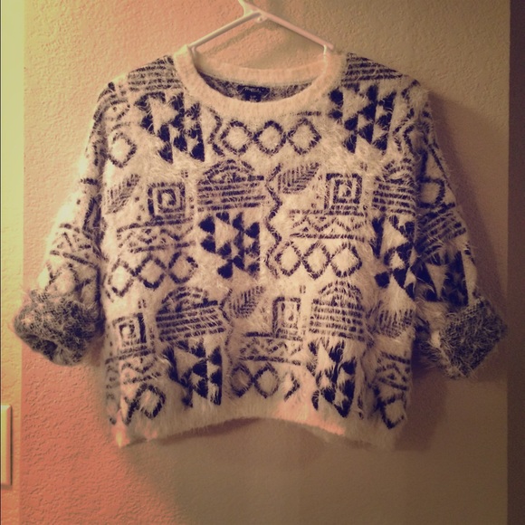 Fuzzy cropped sweater. NWOT