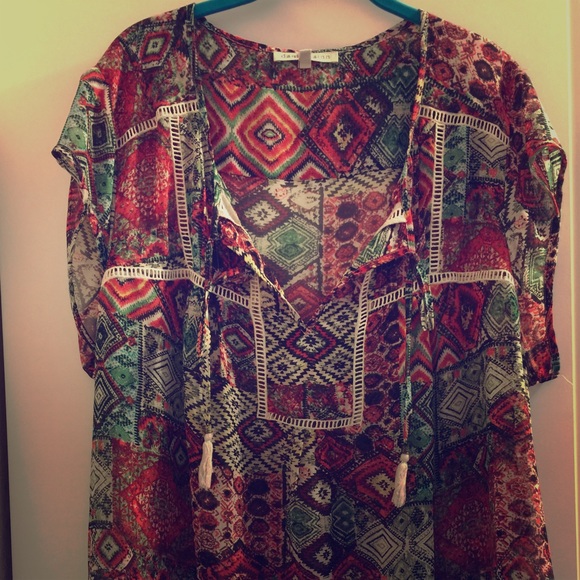 Daniel Rainn tribal print blouse