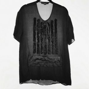 Alexander Wang Sheer Black Silk Blouse