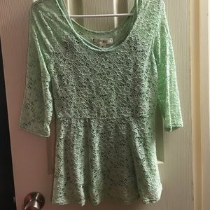 Mint lace top