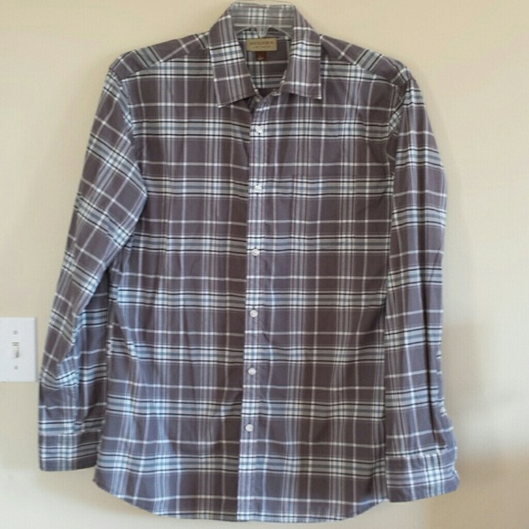 Men's casual dressy plaid shirt
