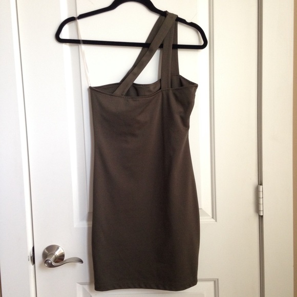 Olive One Shoulder Dress - Picture 2 of 2