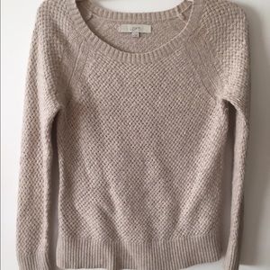 Loft cream colored basket weave sweater
