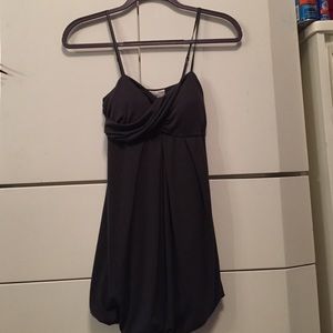 Charcoal strappy baby-doll long tank