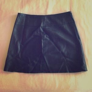 Bebe black leather miniskirt
