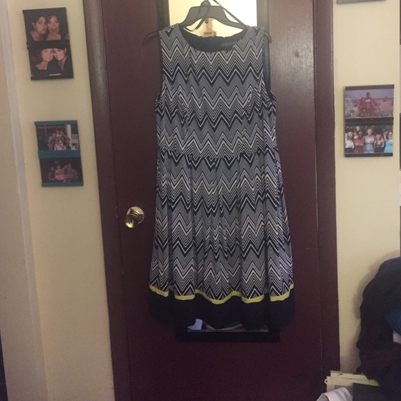 Navy and white dress