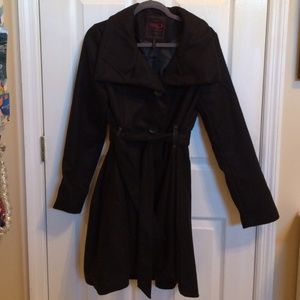 Never worn black pea coat/trench coat! Size L
