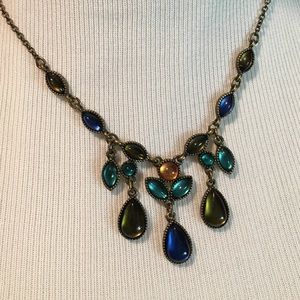 Vintage necklace w/ colorful stones and earrings