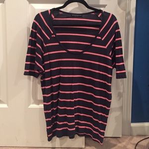 Brandy Melville Scoop Neck Striped Tee