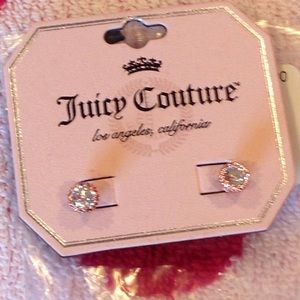 Juicy Couture Stud Earrings Rose Gold Finish