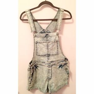 Denim Overall Shorts