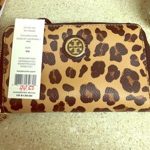 Tory Burch Leopard Wristlet